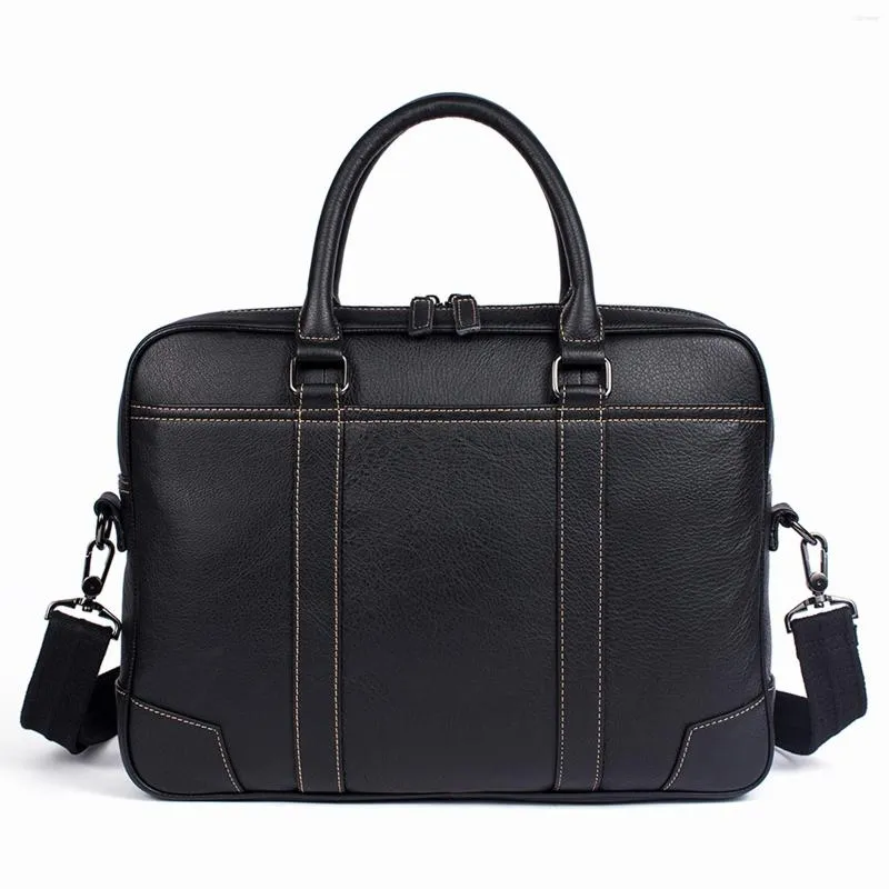 Briefcases Herrenbag Leder 14 Zoll Laptop Aktentasche Messenger Business A4 Datei mit großer Kapazität Reisehandtasche