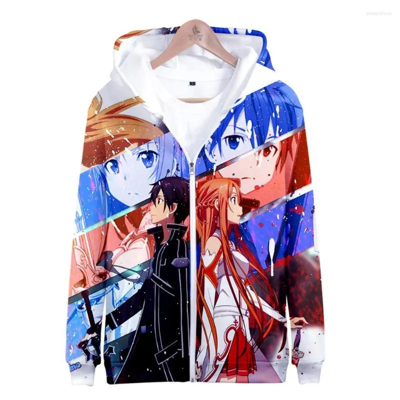 Men's Hoodies Anime Sword Art Online SAO 3D Zipper Men Women Harajuku Streetwear Sweatshirt Fashion Clothes Oversized