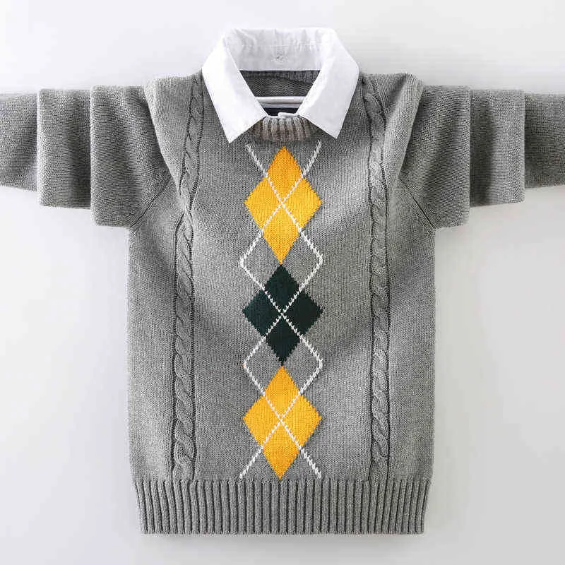 Pullover Bambini Ragazzi 2022 Autunno Inverno Cotone Lavorato A Maglia Vestiti Del Bambino Bambini Cardigan Maglione Per L'età 5-15 Anni Capispalla Cappotto 0913