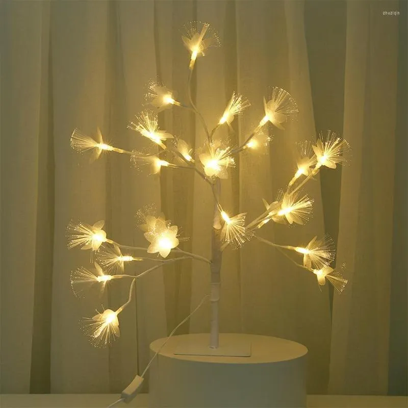 Lâmpadas de mesa de 20 polegadas LED Blossom Tree Light Bonsai Romântico Ramificações brancas Festival de casamento Festival Festival UE Plug