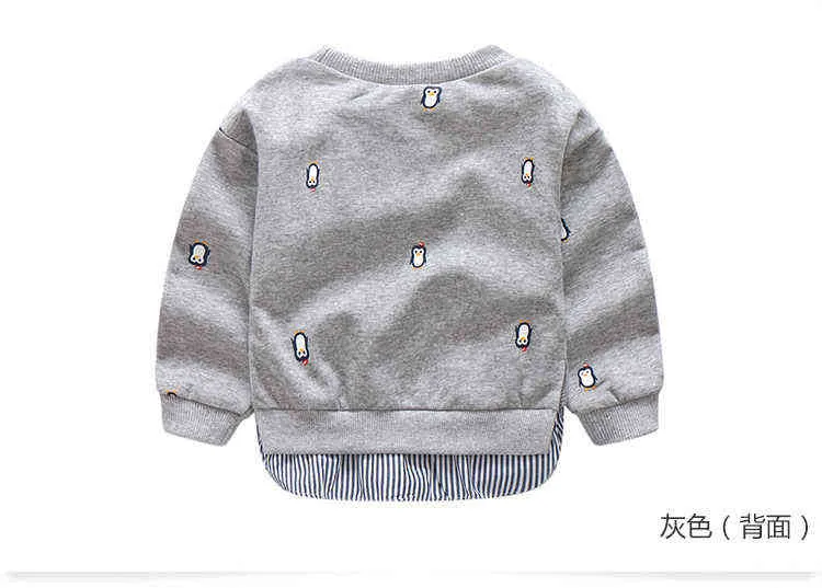 2018 Spring Autumn 2-10 Years Old Children Long Sleeve Cartoon Animal Print Patchwork Fake 2 Pcs Kids Basic Sweatshirt Baby Boy (10)