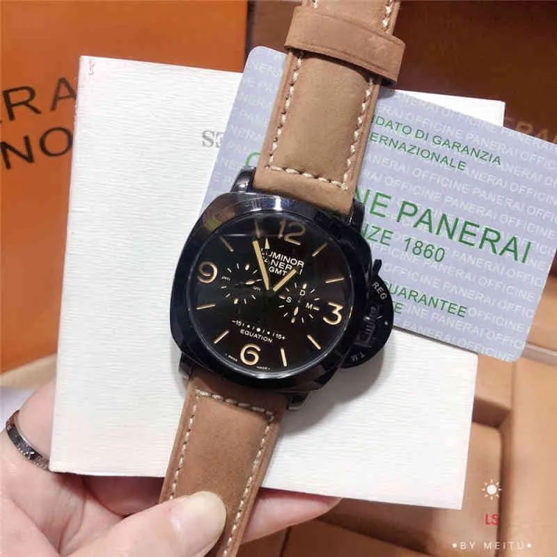 Paneraii läder Panerai Paneria Original Watch Full Function Luxury Fashion Business Classic Wristwatch