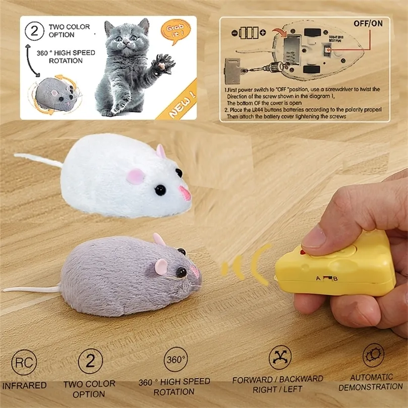 Remote Control Scary Mouse Toy Prank Joke Electric RC Cat Toy With