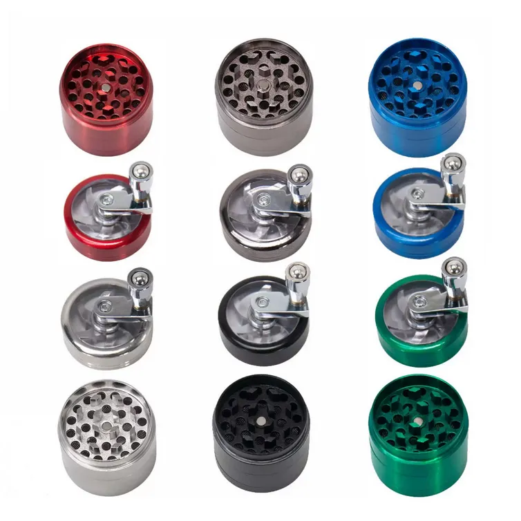 4-layer Alloy Herbal Herb Tobacco Grinder Hand-Crank Smoking Accessories For Herbs Herbal