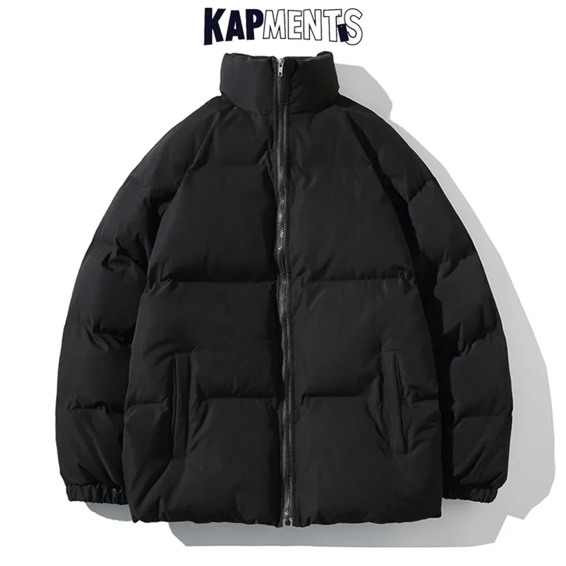 Mens Down Parkas Kapments Men Harajuku Solid Warm Puffer Jacka Parka Mens Japanese Streetwear Winter Jacket Man Korean Fashion Bubble Coat 220914