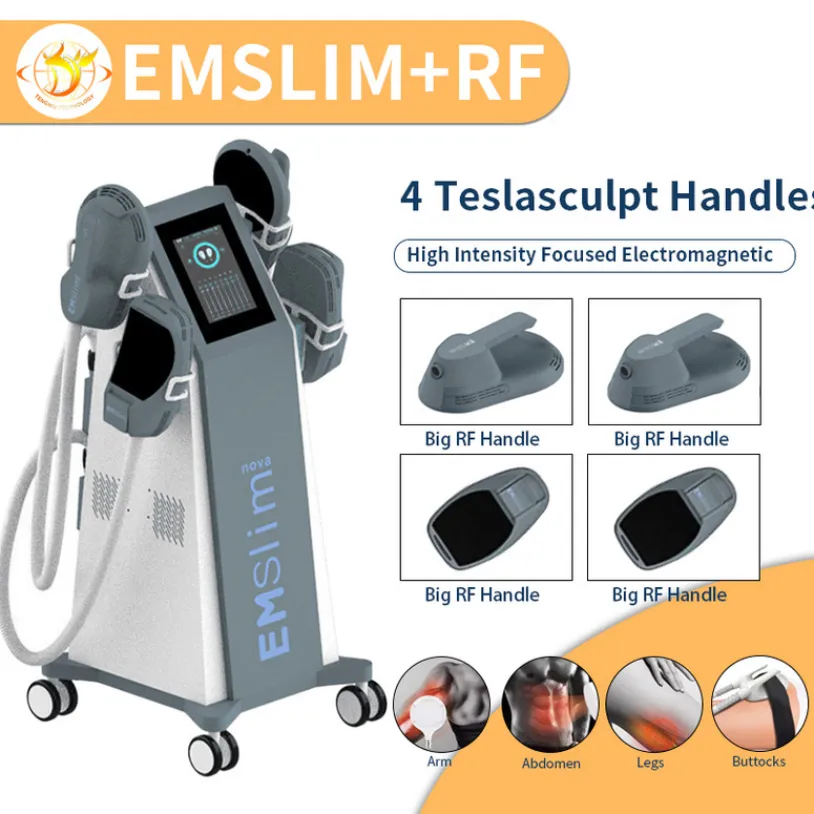 RF 2/4/5 핸들 emslim neo 슬리밍 머신 바디 형성 지방 감소 감소 체중 건물 근육 조각 뷰티 살롱 장비는 슬림 더 강하게 만듭니다.