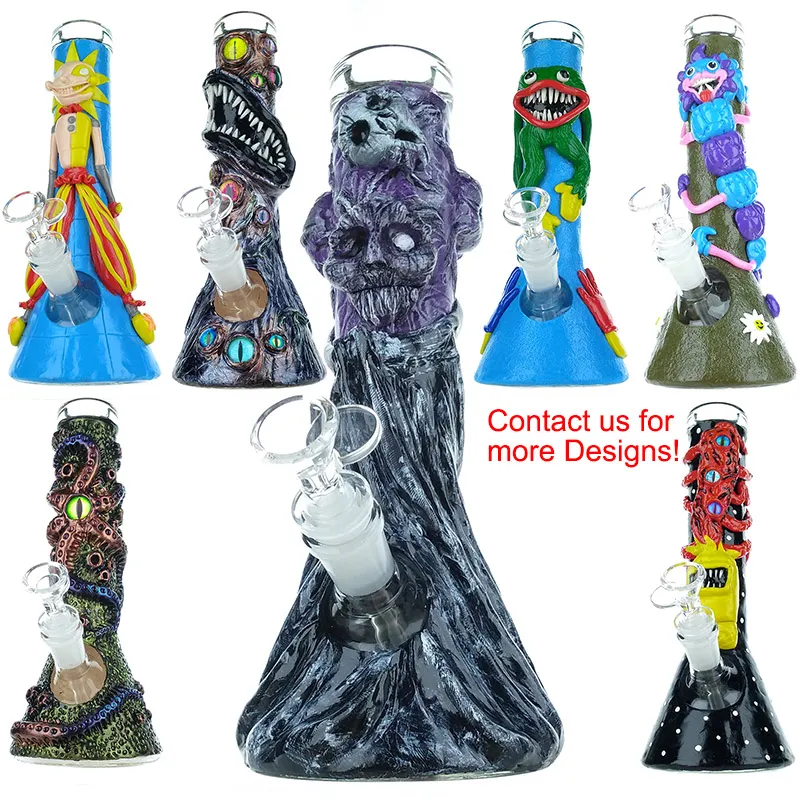 szklany bong zlewki bong bong zlewka rura wodna 10 '' bong woda o ośmiornicy do suchego ziół Molor Monster Glass Gaindy Bongs