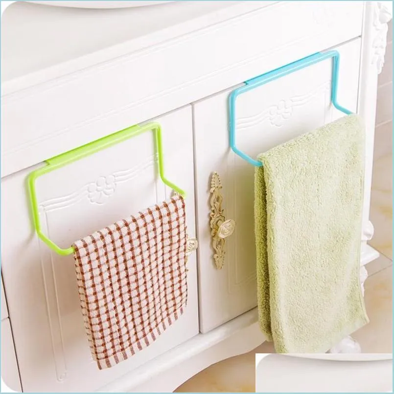 Kitchen Towel Hooks Kitchen Over Door Organizer Bathroom Shelf Towel Cabinet Cupboard Hanger For Supplies Accessories Tools Drop Deli Dhtiz