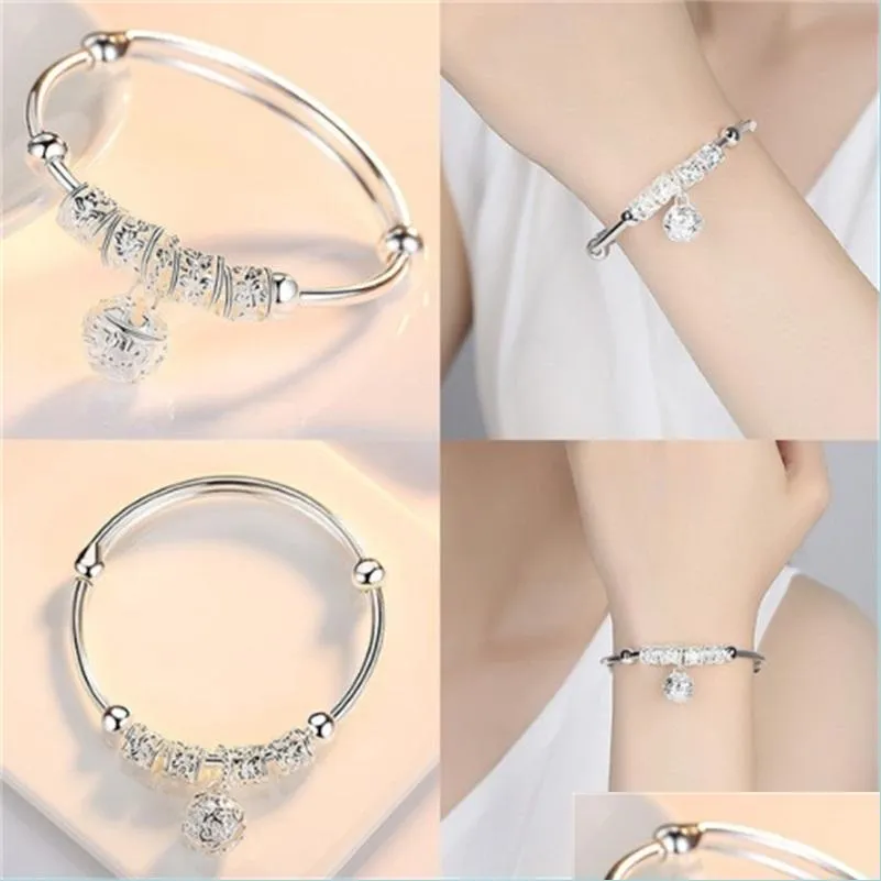 Bangle Hollow Bells Ball Bangles Justerbara armband f￶r kvinnor Fashion Holiday Gift Party Wedding Jewelry 5631 Q2 Drop Delivery 2021 DHGK0