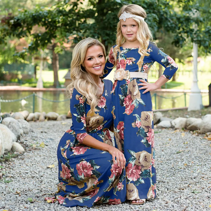 mother daughter maxi dresses Mom and Daughter Dress Patchwork Floral Long Dresses Mother Daughter S Global Fashions GC