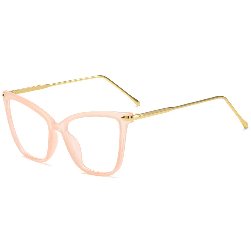 New oversize sunglasses for woman clear square eyeglass cat eye glasses frames pink Butterfly light colored decorative glass optical custom with box