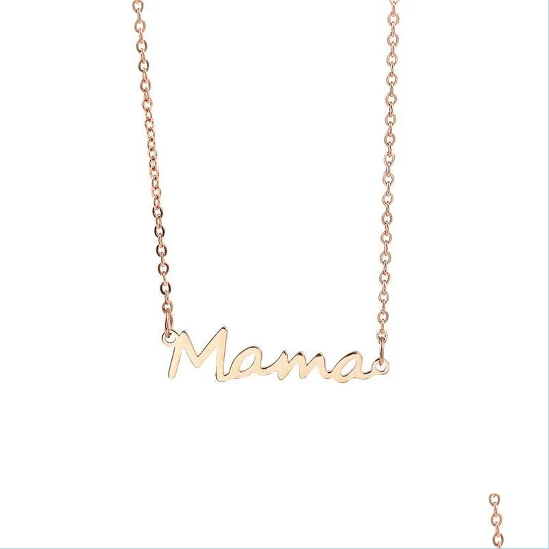 Chaîne À Maillons En Acier Inoxydable Lettre Mama Bracelets Chaîne Msee Pics Amour Pendentif Bracelet Sier Or Rose Couleurs Bijoux Pour La Fête Des Mamans 12 Dhlxq