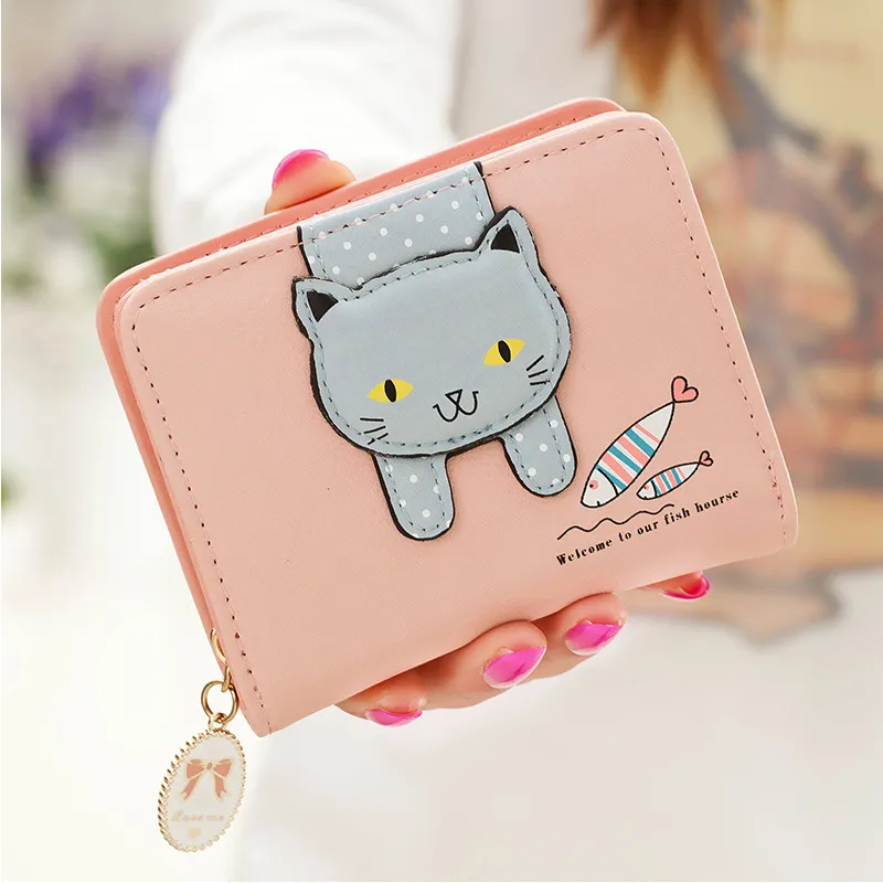 Women cute cat wallet small zipper girl wallet brand designed pu leather  women coin purse female card holder wallet | Cat coin purse, Cat wallet,  Coin purse