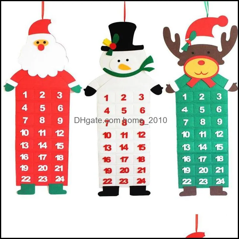Xmas Countdown Wcpss Traditional Calendar Felt Pendant Festive Shaped  Advent Tree Ornament For Xmas Decorations Drop Delivery Available From  Home_2010, $6.04 | DHgate.Com