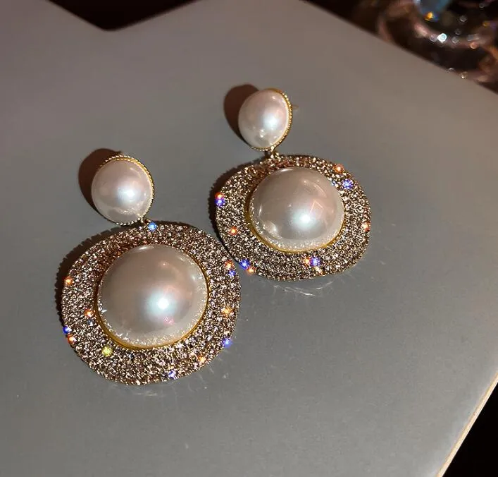 Designer örhänge Sier Simple Pearl Stud örhängen för kvinnliga designers Simulerade diamantvitt guld Rose Gold Paty MM