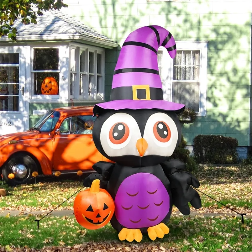 Party Decoration OurWarm est Halloween Inflatable Decorations 6 FT Owl Outdoor Ghost Horror Waterproof Inflatable Props For Yard Gardens Decor 220915