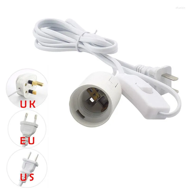 Lamphållare 1.8m E27 Strömsladdar Bashållare Kabel Switch Socket Converters Electric EU US UK Plug Light Wire Adapter för LED -glödlampa