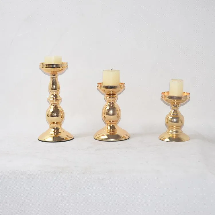 Dekoracja imprezy 35PCS Style Modern Gold Long Metal Candle Holder Tall Wedding Centerpiece Wydarzenie Senyu0380
