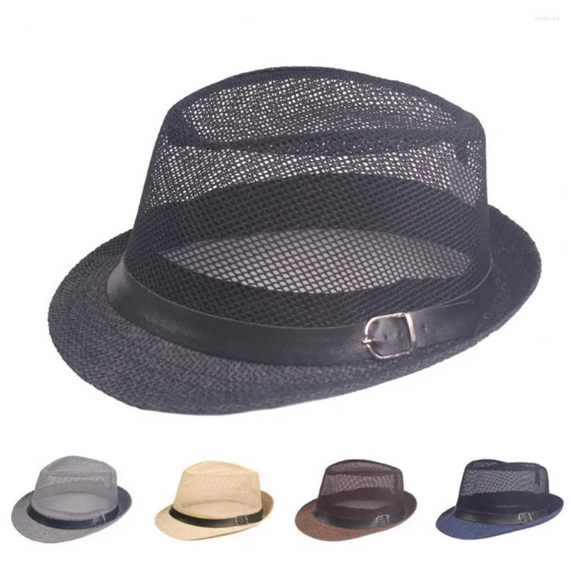 Berets Wear-resistant Attractive Pure Color Low-profile Sunshade Hat Simple Straw Cap Belt Decoration For Hiking