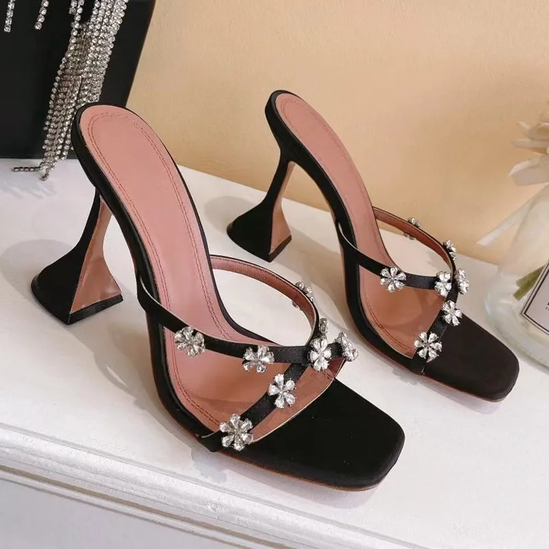 Projektant mody kobiet buty wysokie obcasy toe sandały suwaki pompy damskie sandały z odpowiednim pudełkiem na kwiaty worek na kurz duży size35-42