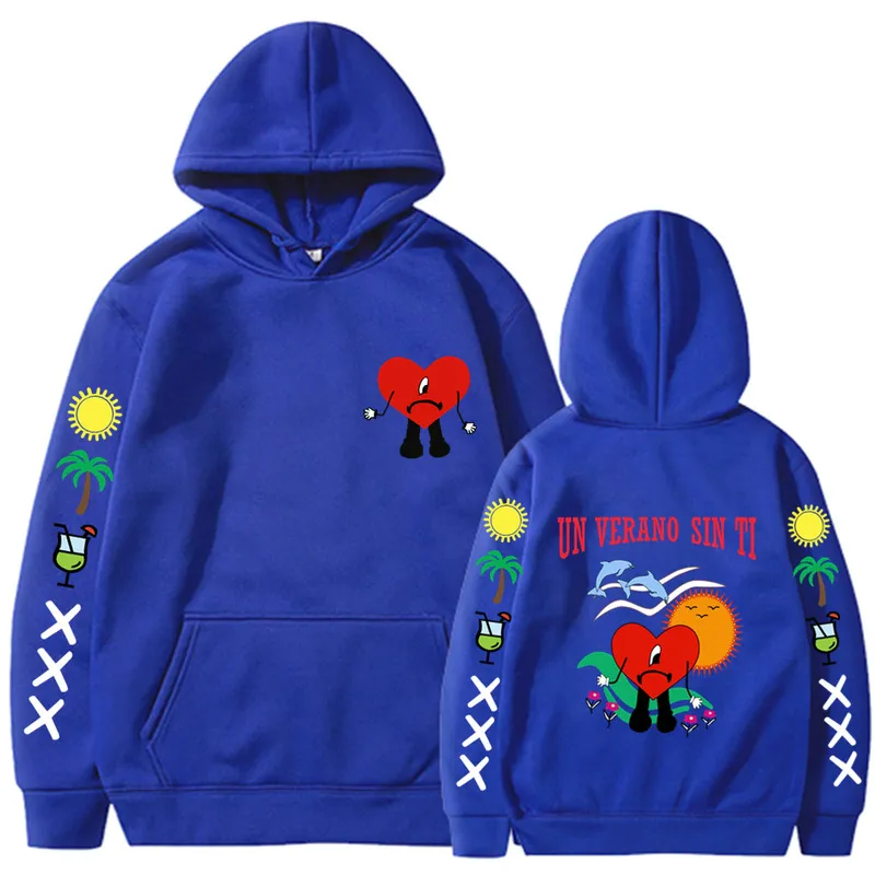Mens Hoodies Sweatshirts Bad Bunny UN VERANO SIN TI Graphics Double Sided Print Hoodie Women Oversized Unisex Pullover Streetwear Coats 220915 From 15 17 DHgate