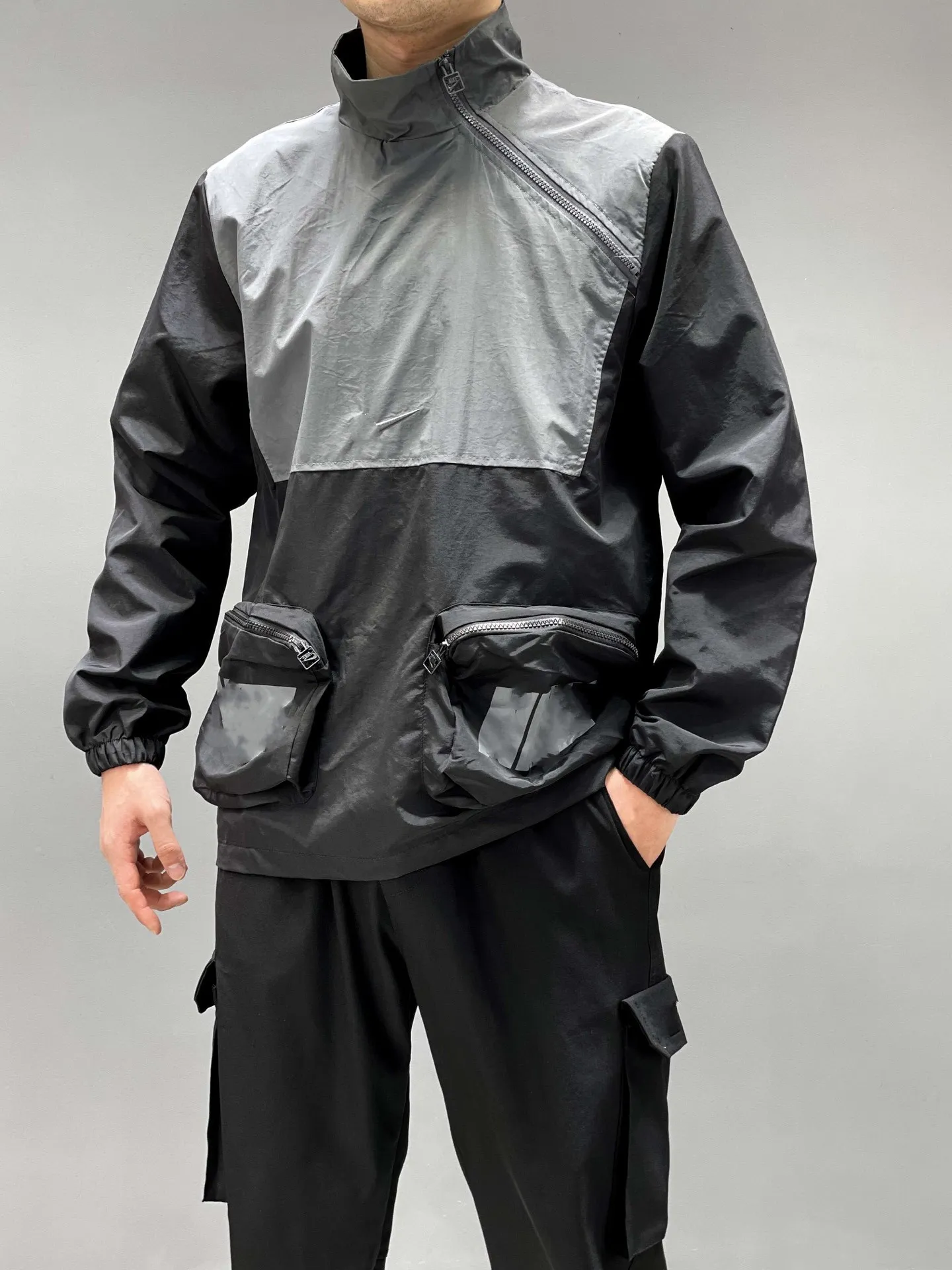 Men's Casual Jacket Spring Autumn Pullover Half Zip Hardshell