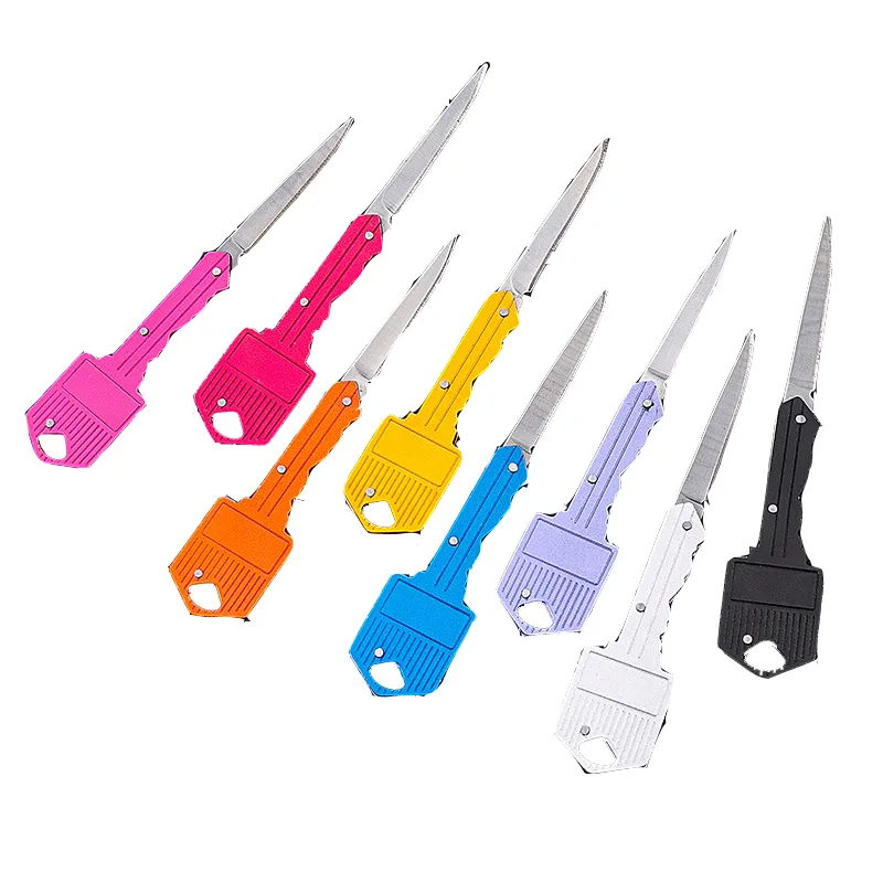 Mini Schlüssel Form Klappmesser Schlüsselbund Tragbare Outdoor Säbel Tasche Obst Messer Multifunktionale Camping Werkzeug Ausrüstung