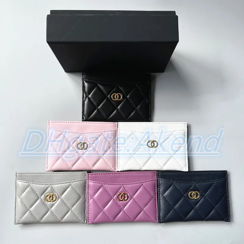 Tarjetas de billeteras de diseñador de calidad 7A Original con caja de la caja Caviar Lambskin Histolet Titular de tarjetas de cuero Luxury Womens Monin Monse Billetera para hombres Billetera de llave de llave de llave de llave