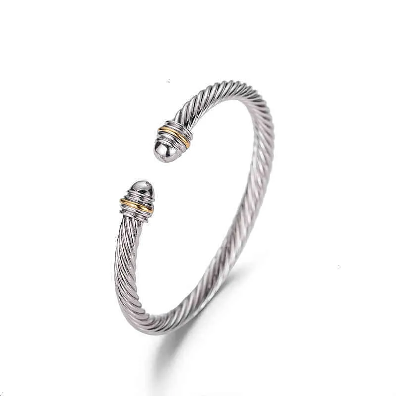 Designer Bracelets Bracelet Dy Twisted Wire Round Head Women Fashion Versatile Platinum Plated Two-color Hemp Trend Hot Selling Jewelry DY jewelry accessories