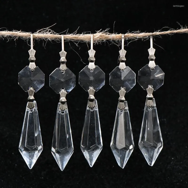 Ljuskrona kristall 10st klara glaslampa prismor delar hängande droppar hängen heminredning belysningstillbehör