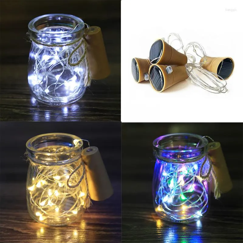 Cordes 1M 10 LED Lumières de bouteille de vin avec liège Batterie intégrée LED Forme Argent Fil de cuivre Coloré Fée Mini Chaîne