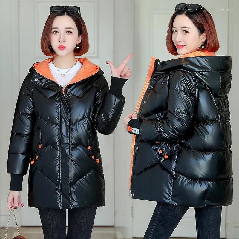 Women's Trench Coats 2022 Down Hooded Jackets Female Winter Coat Women's Long Parkas Warm Jacket Women Cotton Padded