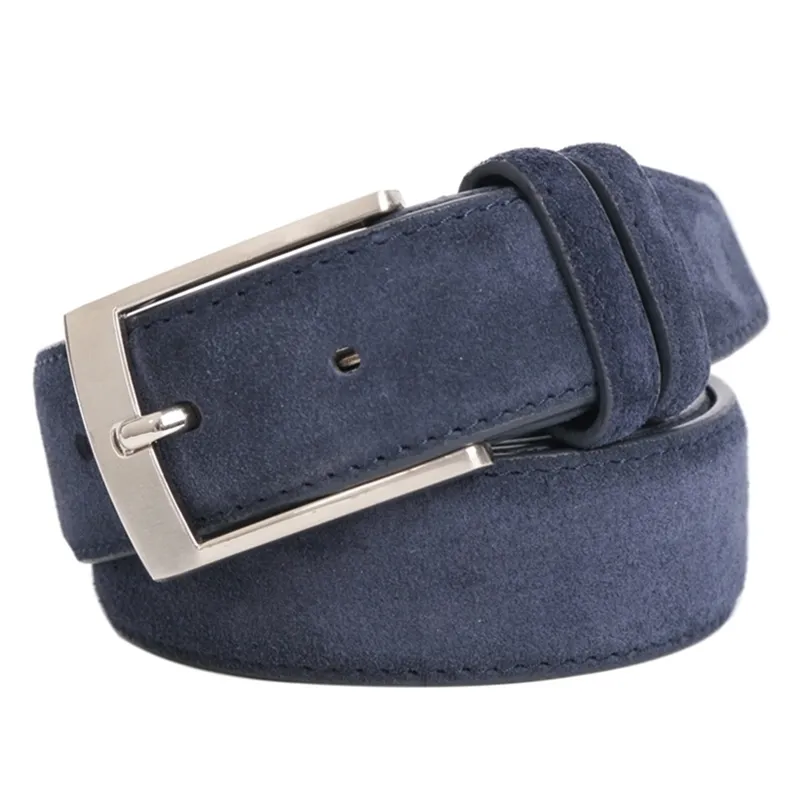 Belts Style Fashion Brand Welour Cuero genuino para jeans hombres para hombres de gamuza de lujo 220914