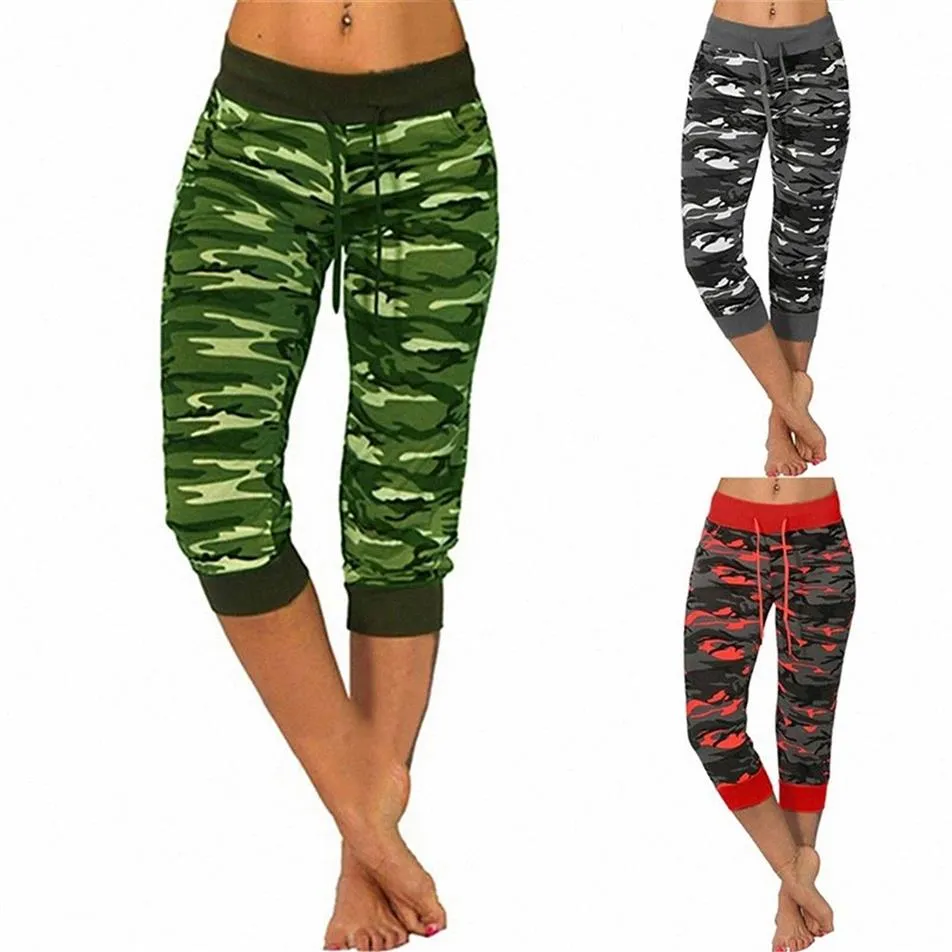 Kadın Kamuflaj Track Pants 2020 Yüksek Bel Elastik Baskılı Tayt Fitness Yoga Pantolon Artı Boyut 3 Renkler YWMY#255Z