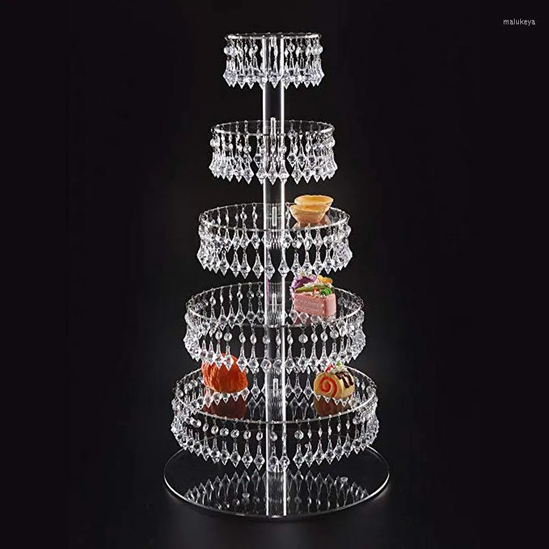 Party Decoratie 6 Ties Acryl Cake Stand Wedding tafel middelpunt Cup Display Shelf Crystal Road Lead voor evenement