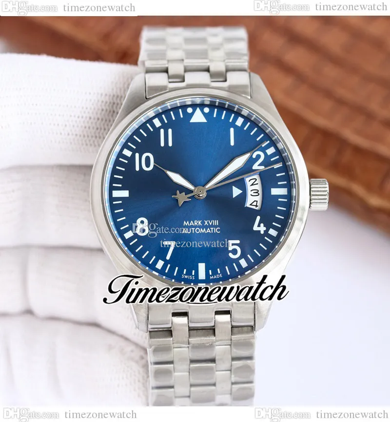 MKSF Pilots Mark Xvii IW326506 Mens Watch Miyota 9015 Automatic Blue Dial 41mm Big Date Stainless Steel Bracelet Gents Watches Timezonewatch E212a5