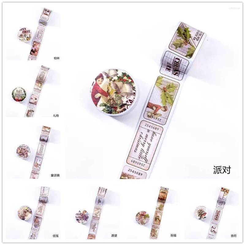 Gift Wrap 3 CM 5M/Roll Stamp Mode Washi Tapes Scrapbooking Material Masking Stickers Diary Decorative Adhesive Collage Stationery Supplies