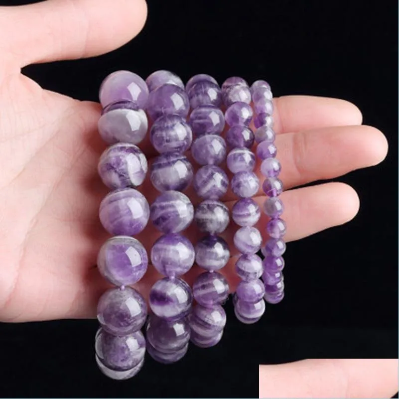 Fili di perline Fili di perline di pietre semipreziose naturali Fili di alta qualità 6Mm / 8Mm / 10Mm Bracciali di perline di perline Gioielli di pietre preziose di cristallo in Dhgf1