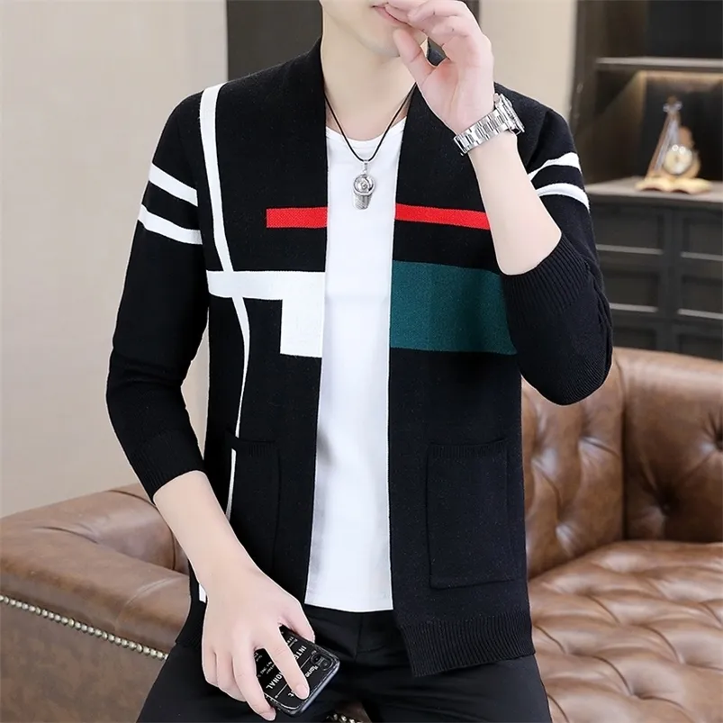 Men's Wool Blends High-grade Sweater Men Knitwear Fashion Cardigans Spring Autumn Korean Version Bottom Sweater Coats Male Drop 220915