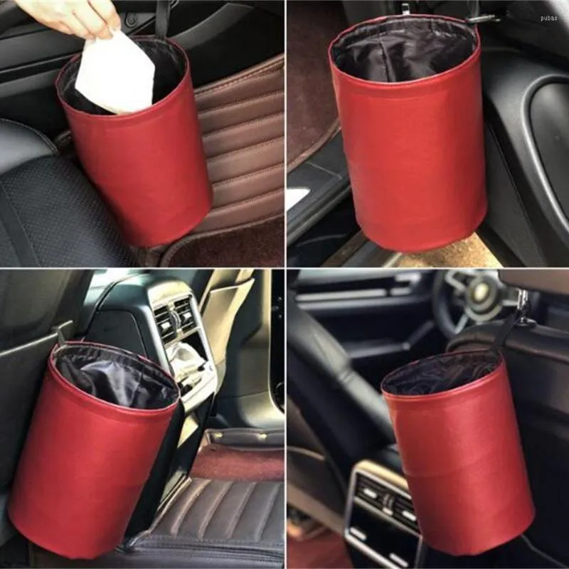 Car Organizer 20x16cm Trash Can Hanging Bin Foldable Bag Waterproof Garbage Storage Box