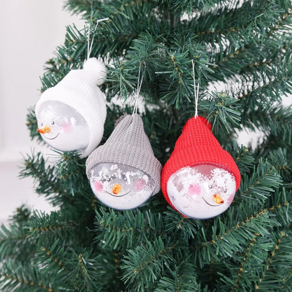 Nieuwe kerstdecoraties poppen bal kerstboom hanger transparante Santa Snowman Christmas Party Supplies