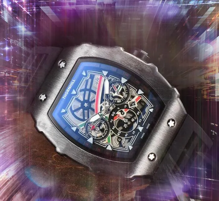 Relogio Maschulino Mens Healton Dial Watches 43mm ourdive Chronograph Quartz Batterywatch Wapan Quartz Movement Belt Belt Wristwatches Orologio di Lusso