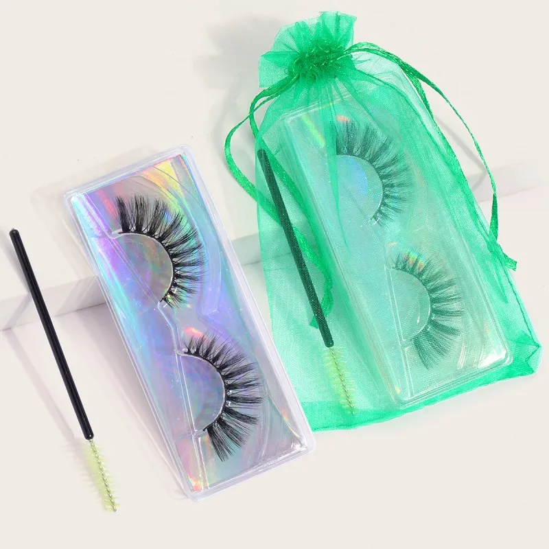 Make up good brand makeup tools lash lashes eyelash 5 pairs of mixed natural long size false eyelashes packed eyelash brush mesh bag