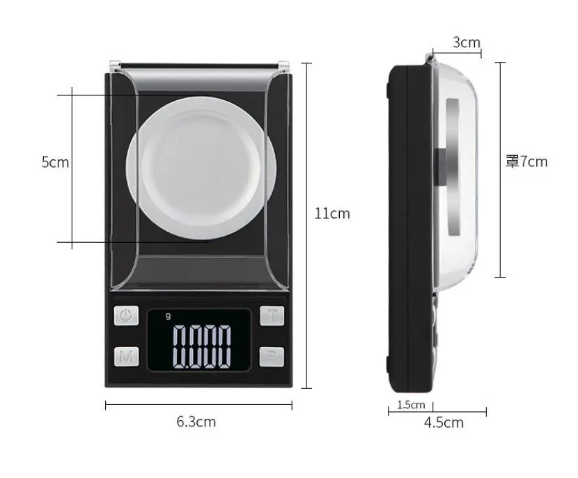 10g/20g/50g/100g Electronic Scales 0.001 LCD Digital Scale Jewelry Medicinal Herbs Portable Lab Weight Milligram Scale SN941