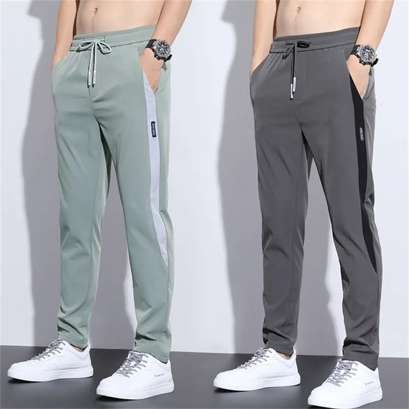Men's Pants Casual Pants Men Sweatpants Sport Black Gray Solid color Straight Trousers Elastic waist Comfortable 220914