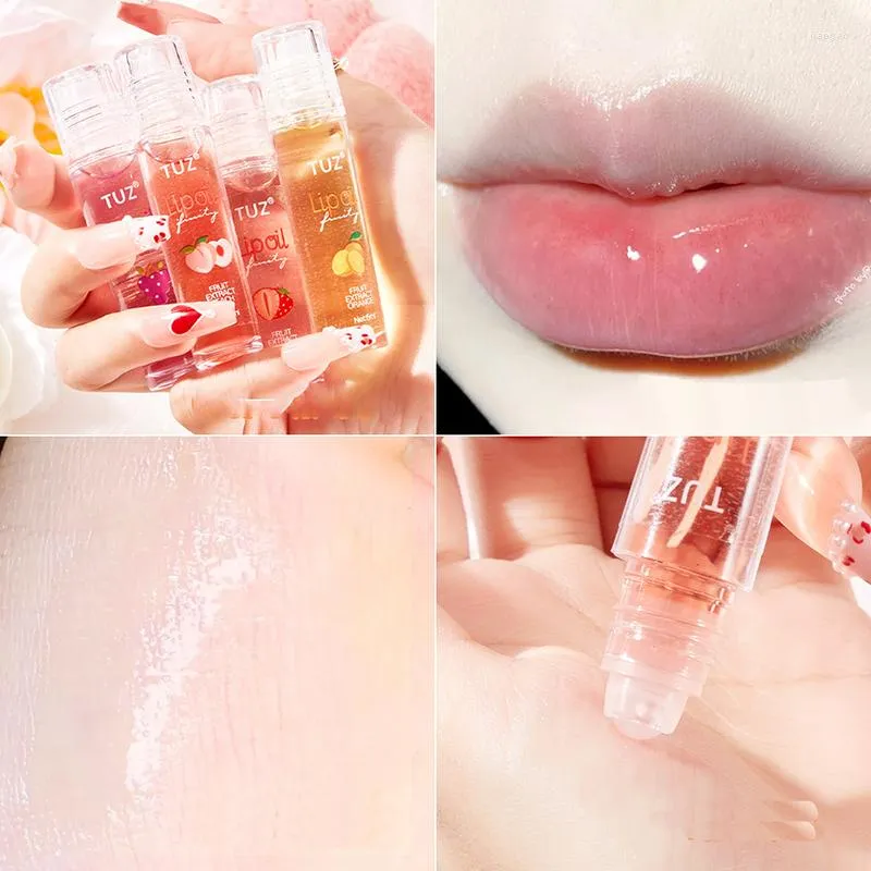 Lip Gloss Roll-on Fruit Oil Moisturizing Mirror Transparent Lipstick Long Lasting Hydrating Cosmetics For Women