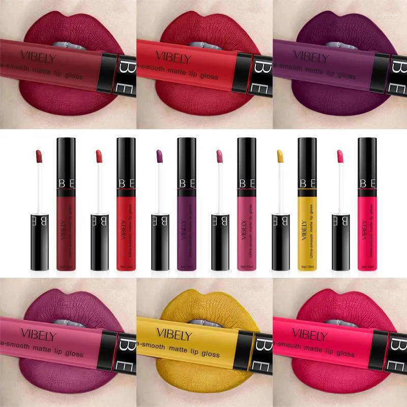 Lip Gloss 29 Colors Matte Glaze Round Tube Lipstick Waterproof Non-stick Refreshing And Smooth Makeup Cosmetics TSLM1