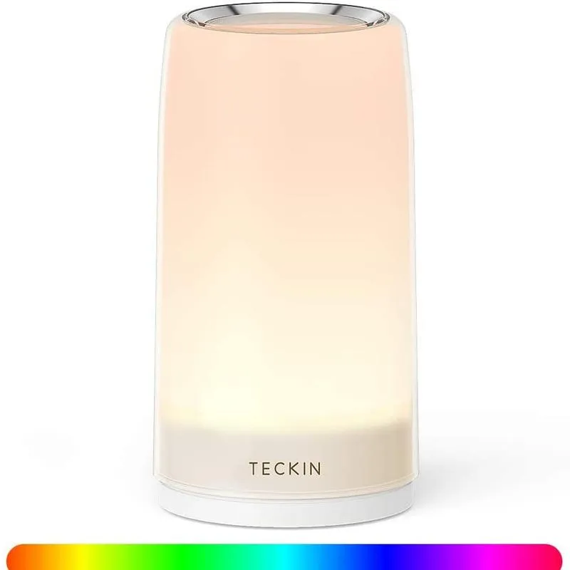 Super Deal Table Lampe Décoration tactile Tacon Sensitif Multicolor Changer la lampe de chevet LED RVB avec lumière blanche chaude dimmable pour les chambres et salons lumières nocturnes