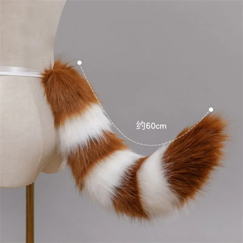 Party Dekoration Verstellbarer Gürtel Schwanz Katze Prop Pelz Schwanz Furry Cosplay Prop Karneval Party Weihnachten Halloween Weihnachten Quasten Anime Zubehör 220915