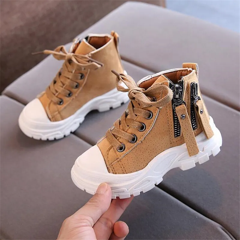 Boots Children Boys Style British Style Short Girls Single Tooling Military For Spring 220915